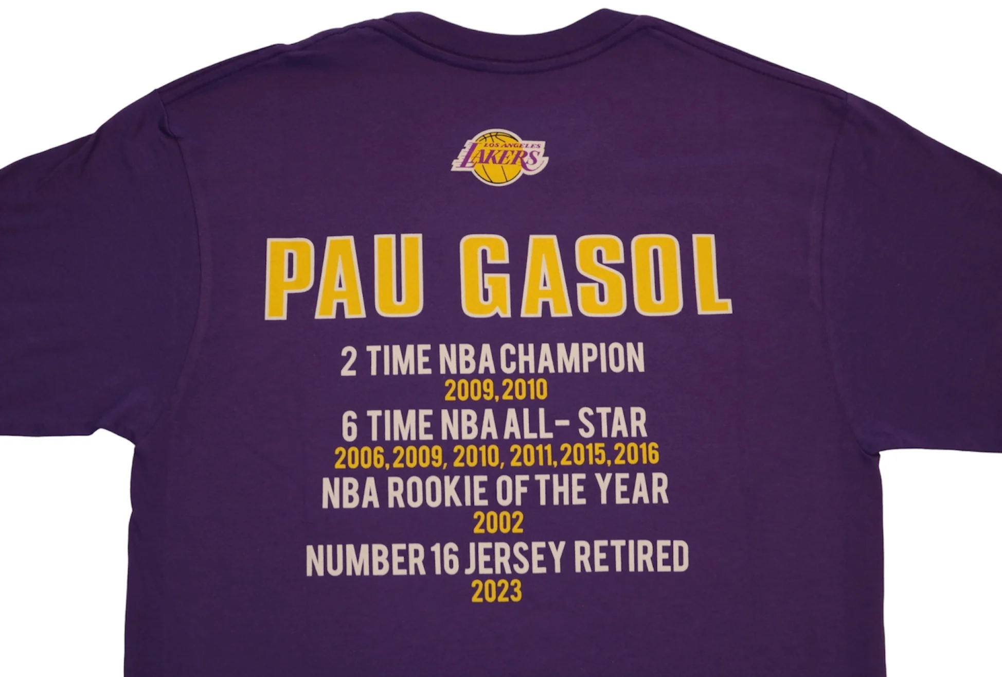 Lakers Gasol NBA Career SS Tee - Image 3