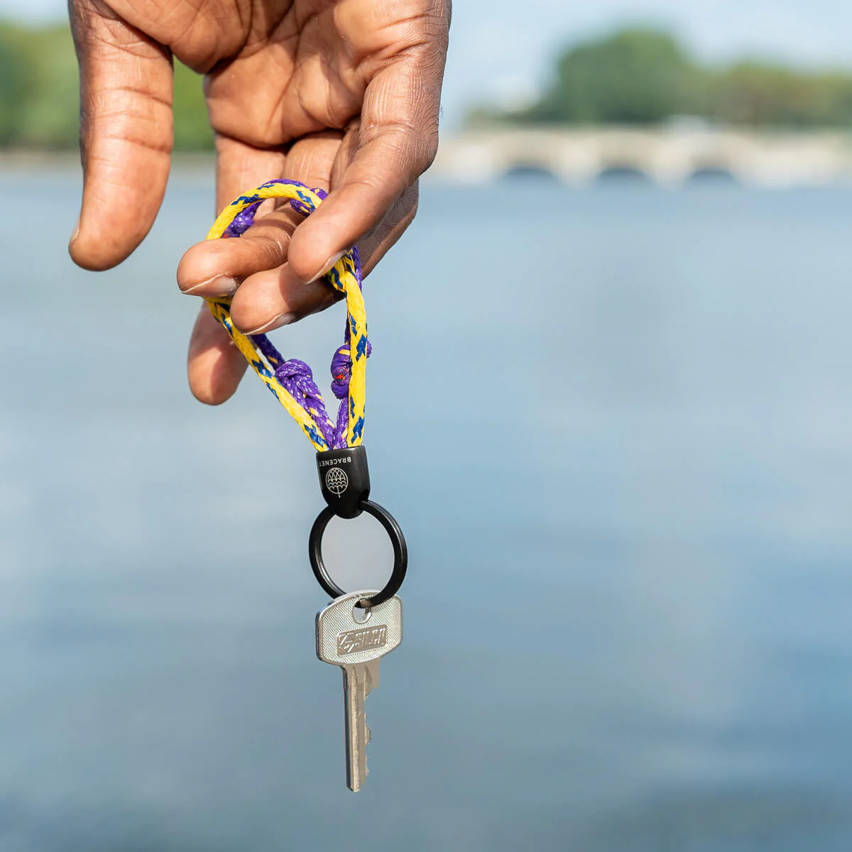 LA Lakers Bracenet Purple & Gold Upcycled Fishing Net Keychain - Image 6