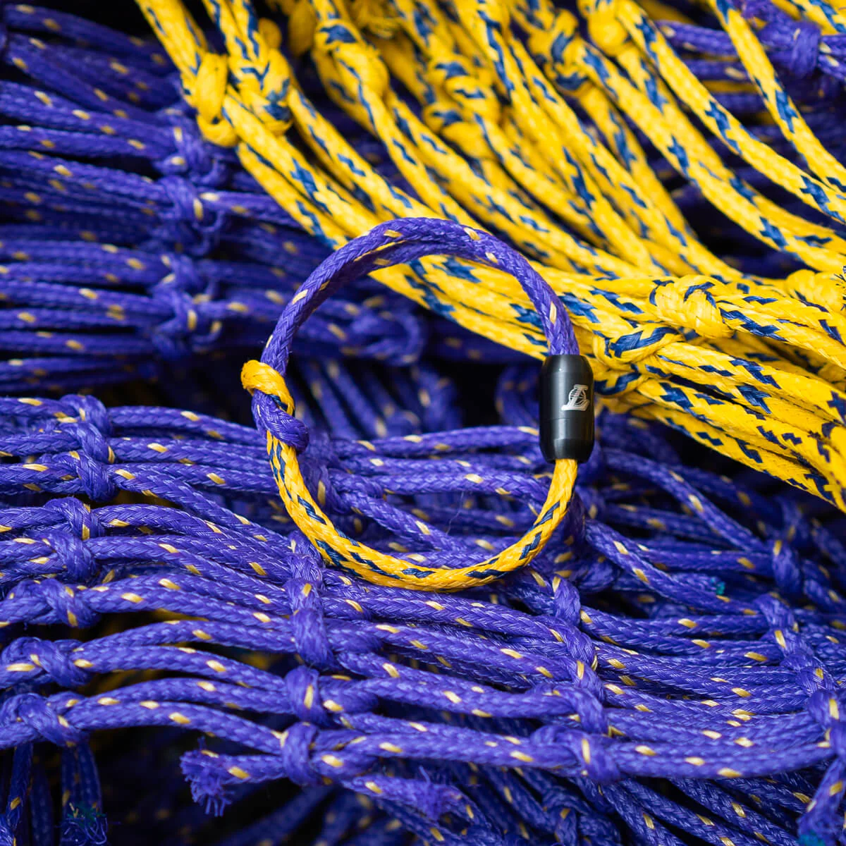 LA Lakers Bracenet Purple & Gold Upcycled Fishing Net Bracelet - Image 4